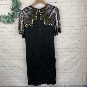 CARINA Sequin and Beaded Cocktail Dress size M